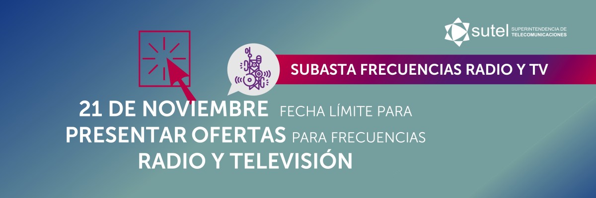 Banner fecha subasta de radio y Televisión
