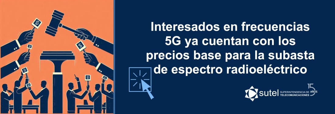 Banner comunicación precios base subasta 5G