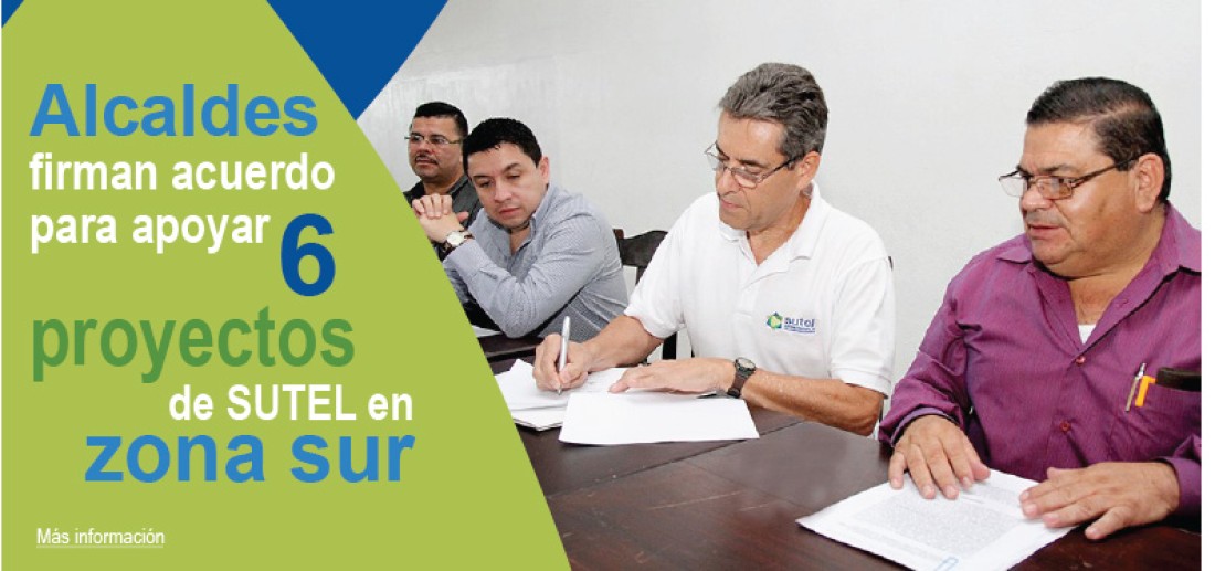 Firma SUTEL y alcaldes zona sur