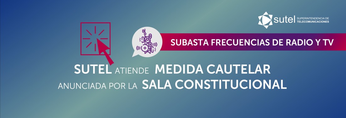 Banner suspensión de subasta de radio y tv